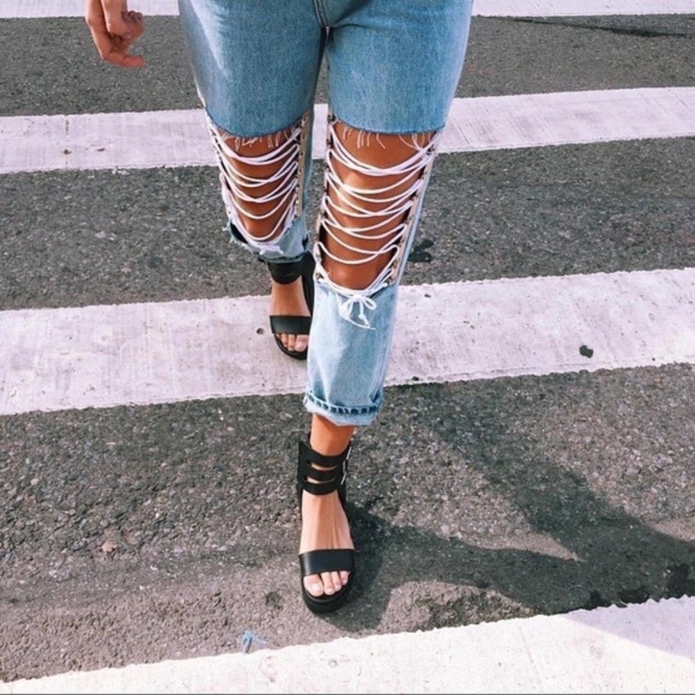 Carmar Denim Lace-Up Jean NWOT